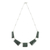Jade pendant necklace, 'Secluded Beauty' - Modern Sterling Silver and Dark Green Jade Pendant Necklace thumbail