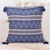 Cotton cushion cover, 'Zigzag Paths in Blue' - Zigzag Motif Cotton Cushion Cover in Blue from Guatemala (image 2) thumbail