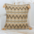 Cotton cushion cover, 'Zigzag Paths in Wheat' - Zigzag Motif Cotton Cushion Cover in Wheat from Guatemala (image 2) thumbail