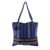 Cotton shoulder bag, 'Tactic Stripes on Navy' - Handwoven Navy Blue Cotton Shoulder Bag from Guatemala (image 2a) thumbail