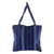 Cotton shoulder bag, 'Tactic Stripes on Navy' - Handwoven Navy Blue Cotton Shoulder Bag from Guatemala (image 2c) thumbail