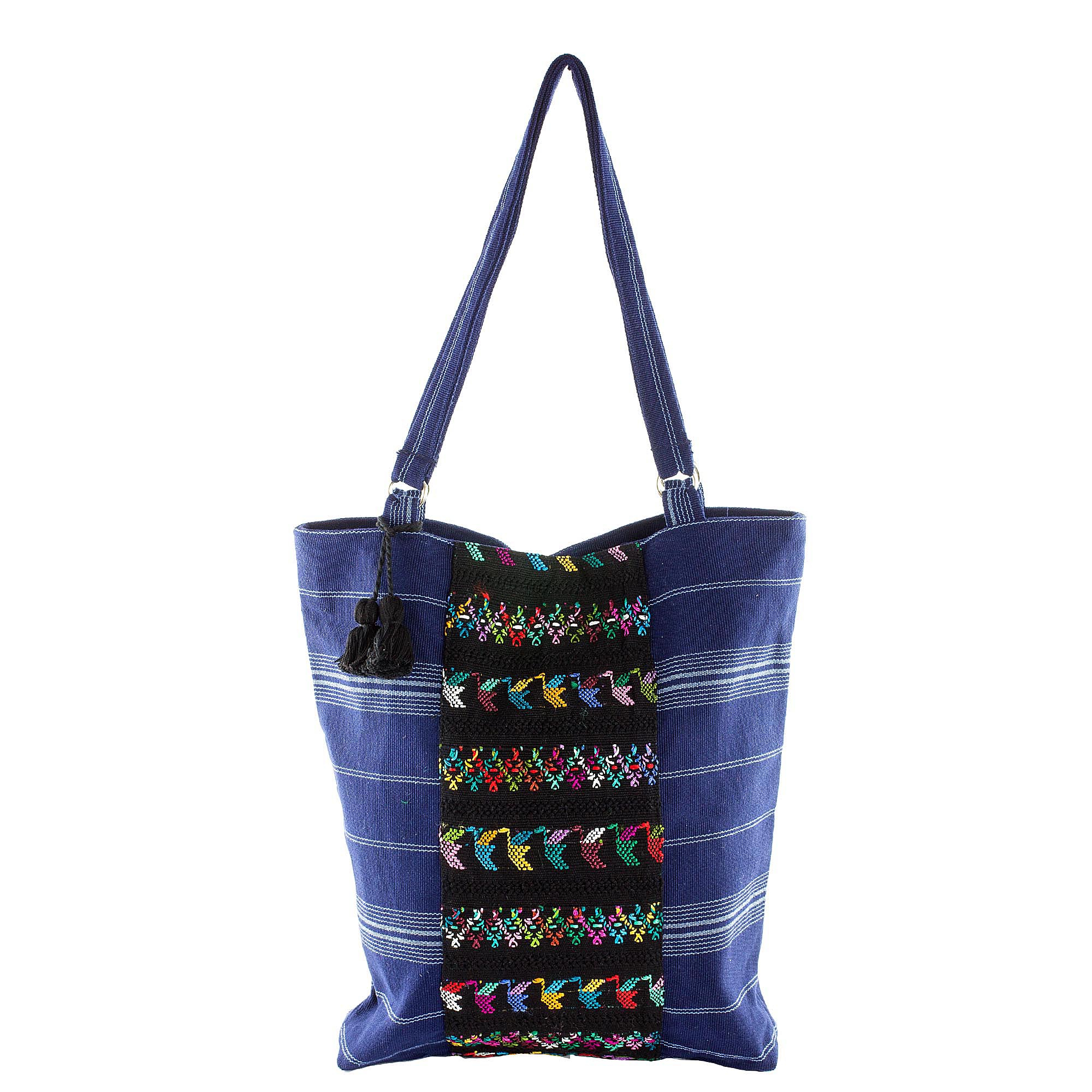 UNICEF Market | Handwoven Striped Cotton Tote Bag in Navy from ...