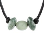 Jade pendant necklace, 'Hues of Youth' - Unisex Tricolor Jade Pendant Necklace from Guatemala