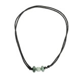 Jade pendant necklace, 'Hues of Youth' - Unisex Tricolor Jade Pendant Necklace from Guatemala