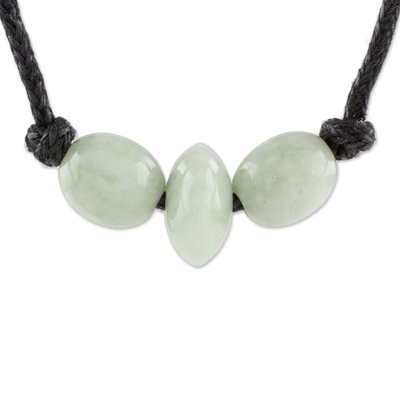 Light Green Jade Beaded Pendant Necklace from Guatemala