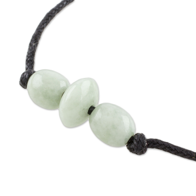 Jade pendant necklace, 'Young Energy' - Light Green Jade Beaded Pendant Necklace from Guatemala