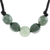 Jade pendant necklace, 'Shades of Beauty' - Adjustable Jade Beaded Pendant Necklace from Guatemala thumbail