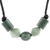 Jade pendant necklace, 'Geometric Family' - Geometric Jade Beaded Pendant Necklace from Guatemala thumbail