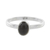 Jade single stone ring, 'Force and Beauty' - Black Jade and Silver Single Stone Ring from Guatemala thumbail