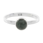 Jade single stone ring, 'Beautiful Circle in Dark Green' - Circular Dark Green Jade Single Stone Ring from Guatemala