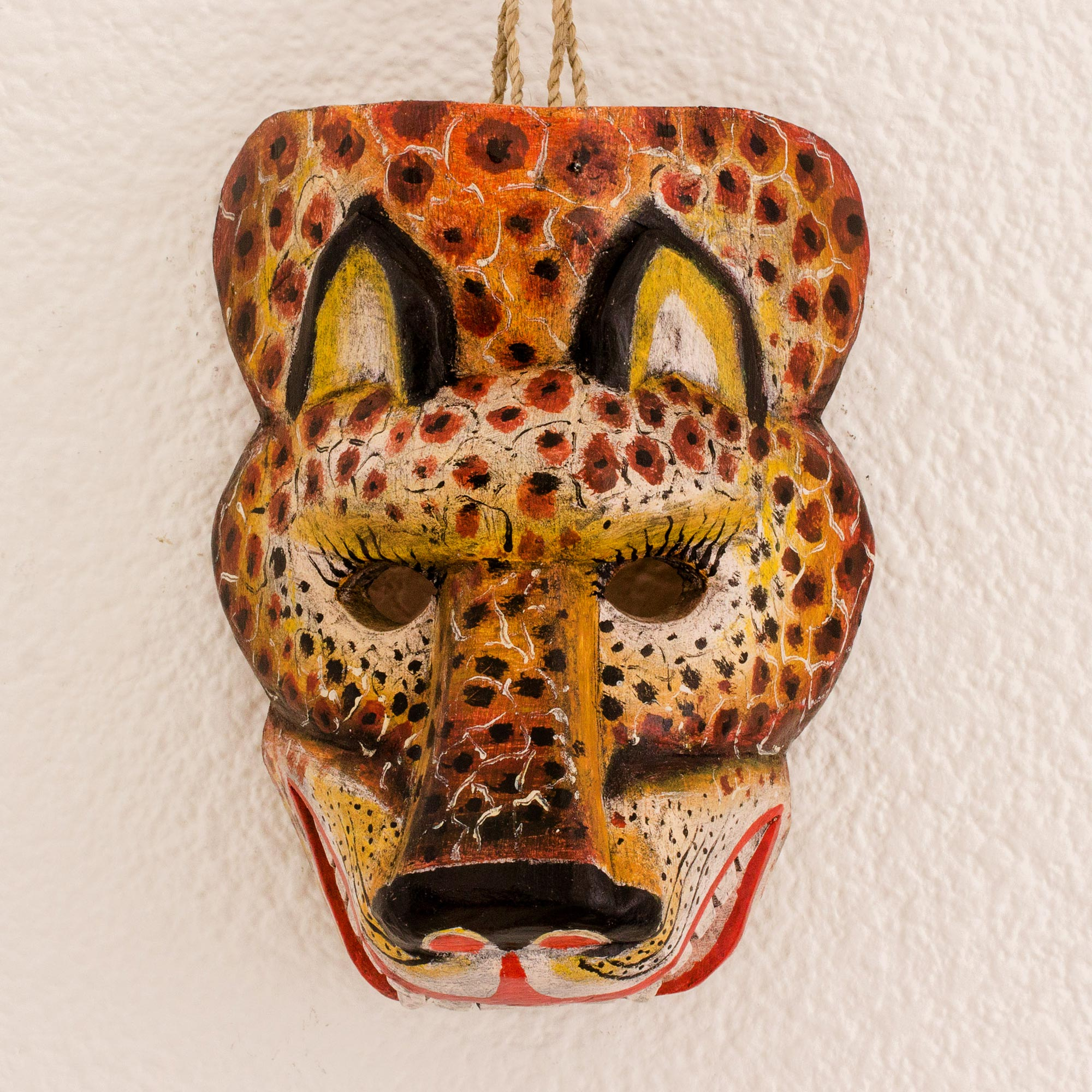 UNICEF Market | Hand-Painted Pinewood Jaguar Mask from Guatemala ...