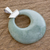 Colgante de jade, 'Serene' - Colgante circular de jade pulido con cierre de plata de ley