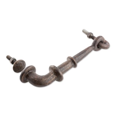 Iron door knocker, 'Rustic Home' - Rustic Iron Antiqued Copper Finish Door Knocker