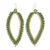 Beaded dangle earrings, 'River Leaf' - Green and Ivory Leaf-Shaped Beaded Dangle Earrings (image 2a) thumbail