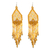 Beaded waterfall earrings, 'Peaks and Valleys in Yellow' - Shades of Yellow Woven Bead Waterfall Earrings