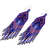 Perlen-Wasserfall-Ohrringe, „Gipfel und Täler in Lila“. - Blaue und violette Webperlen-Wasserfall-Ohrringe