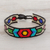 Beaded wristband bracelet, 'Rainbow Chain' - Handcrafted Multi-Color Geometric Beaded Wristband Bracelet thumbail