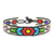 Beaded wristband bracelet, 'Rainbow Chain' - Handcrafted Multi-Color Geometric Beaded Wristband Bracelet (image 2a) thumbail