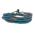 Beaded wrap bracelet, 'Sky Stripes' - Fair Trade Blue and Black Striped Beaded Wrap Bracelet