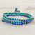 Beaded wrap bracelet, 'Oceans of Stars' - Salvadoran Fair Trade Blue and Black Beaded Wrap Bracelet