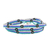 Beaded wrap bracelet, 'Ocean Blooms' - Blue and Black Flower and Stripes Beaded Wrap Bracelet (image 2a) thumbail