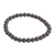 Onyx and lava stone beaded stretch bracelet, 'Dark Earth' - Guatemalan Black Onyx and Lava Stone Beaded Stretch Bracelet