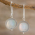 Opal dangle earrings, 'Spotlight' - White Opal and Sterling Silver Handcrafted Dangle Earrings (image 2) thumbail