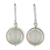 Opal dangle earrings, 'Spotlight' - White Opal and Sterling Silver Handcrafted Dangle Earrings thumbail