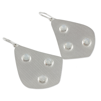 Opal dangle earrings, 'Moonlight Mystique' - Handcrafted Opal and Sterling Silver Dangle Earrings