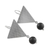 Onyx dangle earrings, 'Triangle Sheen' - Handcrafted Sterling Silver and Onyx Dangle Earrings