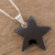 Jade pendant necklace, 'Stellar Light in Black' - Jade Star Pendant Necklace in Black from Guatemala (image 2b) thumbail