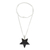 Jade pendant necklace, 'Stellar Light in Black' - Jade Star Pendant Necklace in Black from Guatemala (image 2d) thumbail