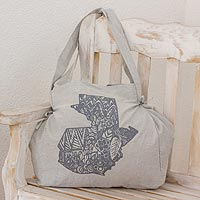100% cotton shoulder bag, 'Map of the Guatemalan Heart' - Hand Crafted 100% Cotton Shoulder Bag from Guatemala