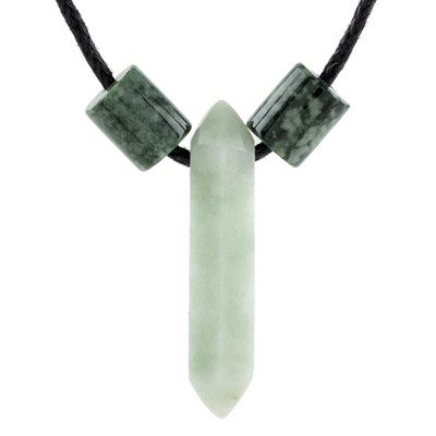 Jade pendant necklace, 'Apple Green Obelisk' - Jade Pendant Necklace in Apple Green from Guatemala