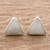 Jade stud earrings, 'Triangle Allure' - Jade and Sterling Silver Triangle Stud Earrings (image 2) thumbail