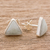 Jade stud earrings, 'Triangle Allure' - Jade and Sterling Silver Triangle Stud Earrings (image 2b) thumbail