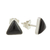 Jade stud earrings, 'Triangle Mystique' - Black Jade and Sterling Silver Triangle Stud Earrings (image 2c) thumbail
