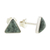 Jade stud earrings, 'Triangle Perfection' - Jade and Sterling Silver Triangle Stud Earrings (image 2c) thumbail