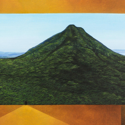 'Arenal Volcano' (2016) - Expressionist Mountain Landscape Oil and Acrylic Painting
