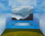 'Cold, Cold' (2016) - Costa Rican Geometric Themed Mountain Landscape Painting thumbail