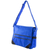 Faux suede messenger bag, 'Traveling the World' - Faux Suede Messenger Bag in Sapphire from Costa Rica
