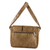 Faux leather messenger bag, 'Voyage to Foreign Lands' - Faux Leather Messenger Bag in Sepia from Costa Rica