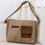 Faux leather messenger bag, 'Preparedness in Burnt Sienna' - Faux Leather Messenger Bag in Burnt Sienna from Costa Rica