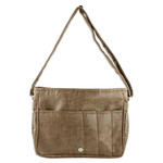 Faux leather messenger bag, 'Preparedness in Burnt Sienna' - Faux Leather Messenger Bag in Burnt Sienna from Costa Rica