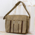 Faux leather messenger bag, 'Elegant Combination' - Handcrafted Brown Faux Leather Messenger Bag from Costa Rica