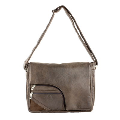 Faux Leather Messenger Bag in Espresso from Costa Rica