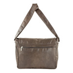 Faux leather messenger bag, 'Espresso Elegance' - Faux Leather Messenger Bag in Espresso from Costa Rica