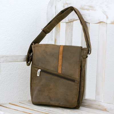 Faux Leather Messenger Bag in Spice from Costa Rica - Voyage to Costa ...