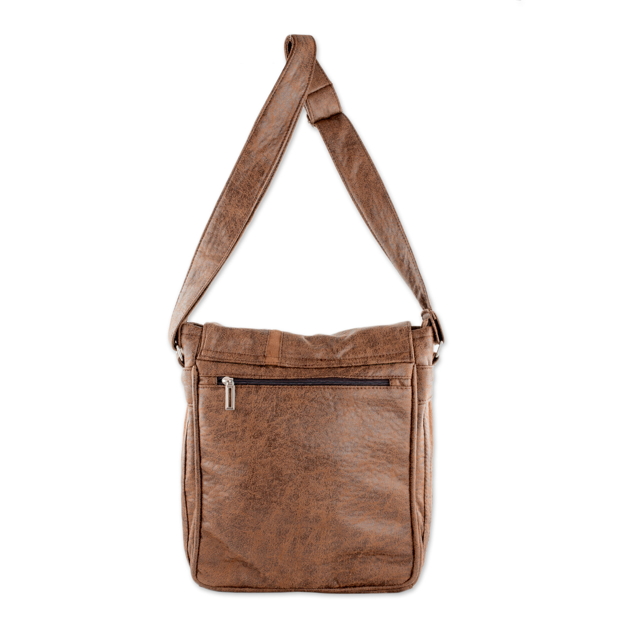 UNICEF Market | Faux Leather Messenger Bag in Chestnut from Costa Rica ...