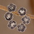 Pendientes colgantes de plata de ley - Aretes colgantes de trío de flores hechos a mano en plata esterlina